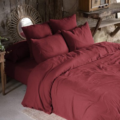 Parure de lit double gaze de coton TERRE DE NUIT