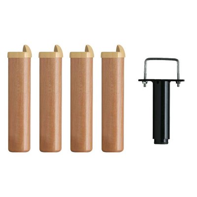 Lot de 4 pieds + 1 pied de soutien pour  sommiers cadre métal CAMIF
