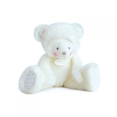 Peluche ourson blanc 30 cm -  Trop Mimi DOUDOU ET COMPAGNIE