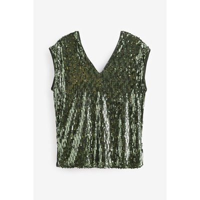 Haut sans manches à sequins et col v NEXT