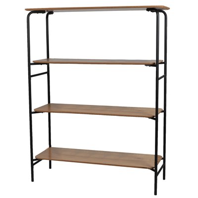 Étagère bibliothèque bois et métal noir - 105x37.5x140.5cm URBAN LIVING