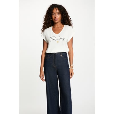 T-shirt col v manches courtes MORGAN