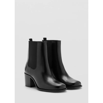Bottines cuir talon bloc MANGO