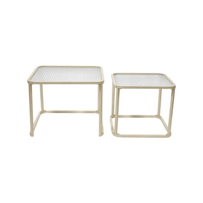 Tables gigognes métal et verre strié TANO SWEEEK