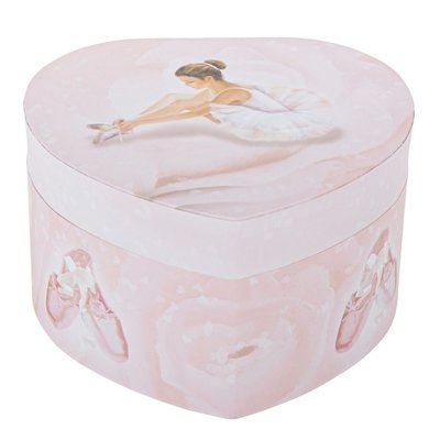 Coffret musical cœur phosphorescent Ballerine rose TROUSSELIER