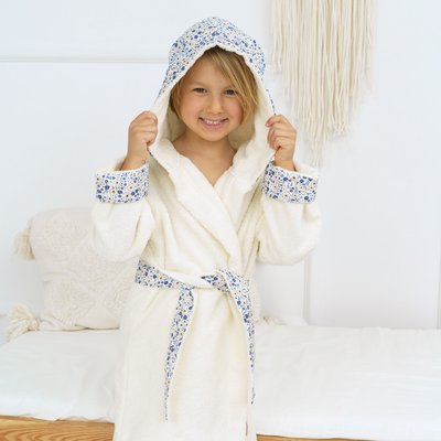 Peignoir capuche coton bio BILLIE LITTLE CREVETTE