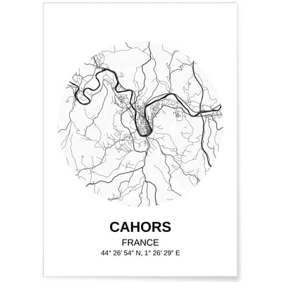 Affiche Carte Cahors L'AFFICHERIE