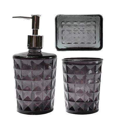 Set accessoires salle de bain en verre recyclé KRYSTAL SENSEI MAISON