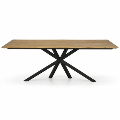 Table pied central en bois de teck recyclé 2 m DEPOK PIER IMPORT