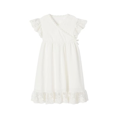 Robe cache-coeur cérémonie détails en tulle brodé VERTBAUDET