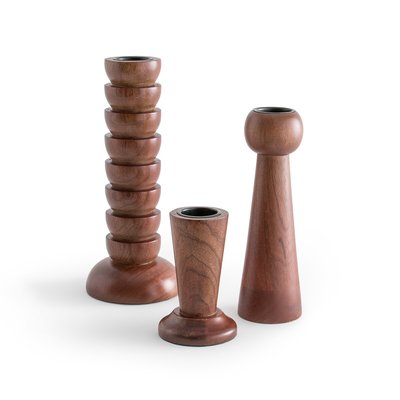 Set de 3 candelabros de madera, Pietra AM.PM
