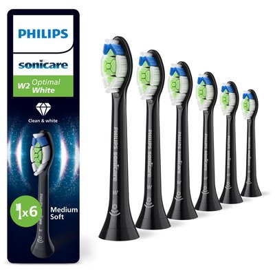 Brossette dentaire Sonicare lot de 6 - HX6066/88 black Optimal W2 PHILIPS
