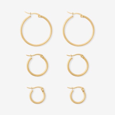 Set x3 créoles en acier inoxydable différentes tailles BALABOOSTE