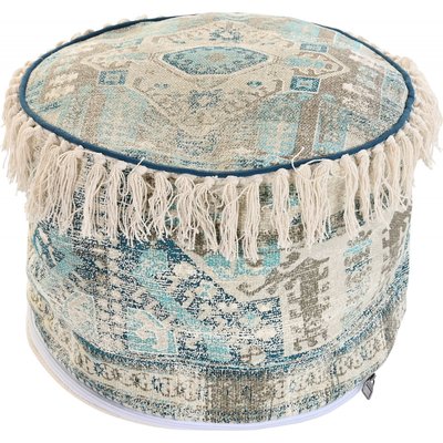 Pouf en coton avec franges décoratif RECOLLECTION