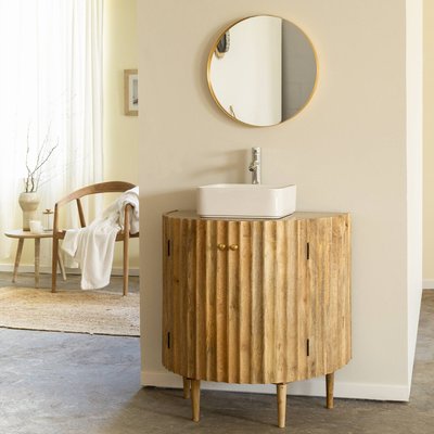 Meuble sous vasque en bois de manguier et terrazzo  BAO MADE IN MEUBLES 