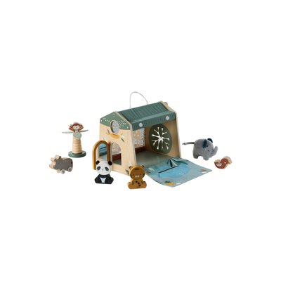 Maison d'activités des animaux Tanzanie en tissu et bois FSC® VERTBAUDET