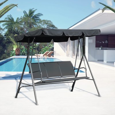 Balancelle de jardin 3 places avec pare-soleil OUTSUNNY