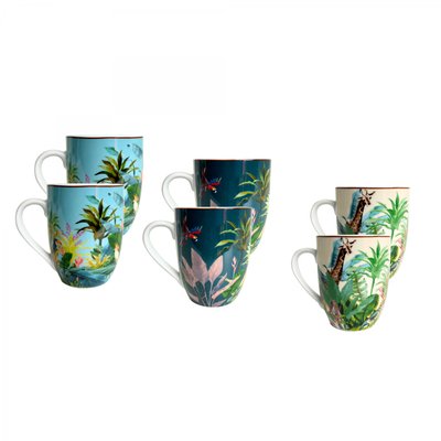 Lot de 6 mugs, BORNEO ARD TIME