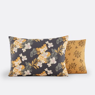 Shabby Floral 100% Washed Cotton Pillowcase LA REDOUTE INTERIEURS