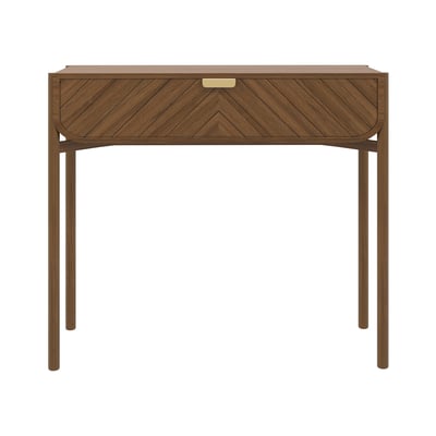 Console en chêne teinté avec 1 tiroir, poignée en laiton, MARIUS HARTO