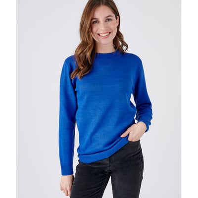 Pull Ajouré Femme Damart - Coton Bio 80% - Maille Losange - Manches 3/4 - Coupe Standard - Blanc Cassé, Bleu, Rose