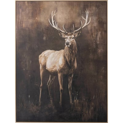 Tableau cerf peinture esprit chalet RECOLLECTION