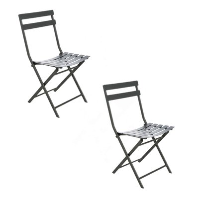 Lot de 2 chaises de jardin pliables en métal Greensboro HESPERIDE