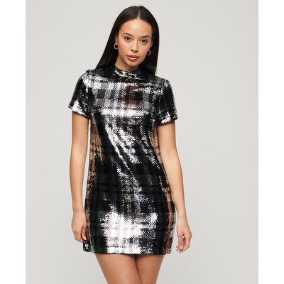 Robe t-shirt à sequins et col montant SUPERDRY