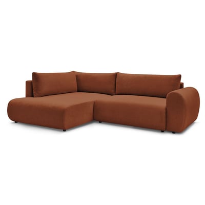 Canapé d'angle convertible 3 places en tissu lisse, LUCIEN BOBOCHIC