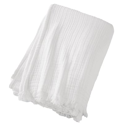 Plaid à franges, en 100% gaze de coton EDEN