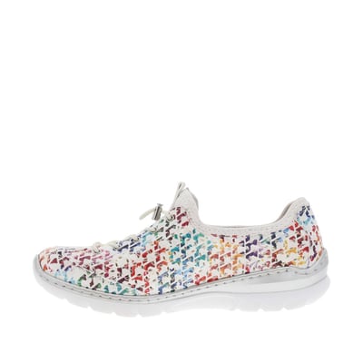 Sneakers multicolores à fermeture slip-on avec un zip et des lacets décoratifs RIEKER