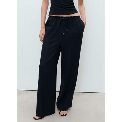 Pantalon lin taille élastique MANGO
