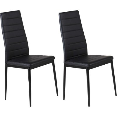 Chaise dossier haut en acier et polyuréthane noir Slim (Lot de 2) VENTURE HOME
