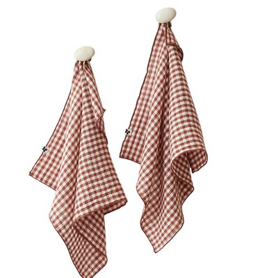 Lot de 2 essuie-mains en gaze de coton Vickie vichy EDEN