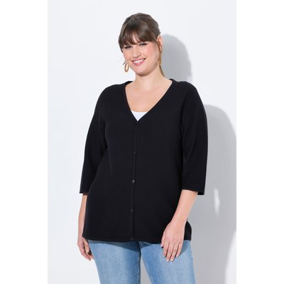Cardigan à encolure en V et manches 3/4. ULLA POPKEN