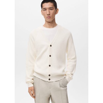Cardigan maille côtelée boutons MANGO MAN