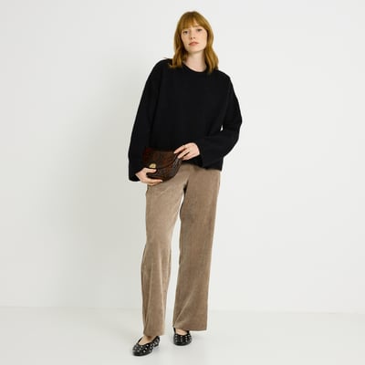 Pantalon à pont en velours GRAIN DE MALICE