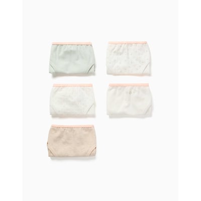Lot de 5 culottes en coton avec fleurs/pois ZIPPY