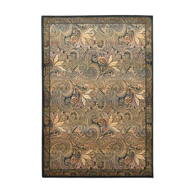 Tapis tissé à poils courts avec motif floral et bordure - Gabiro THEKO
