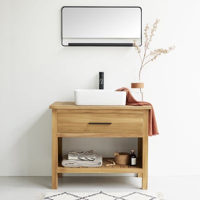 Meuble de salle de bain en teck massif 90 cm  MARLI BERAH GETAH