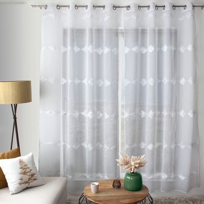 Voilage brodé motif végétal en lignes HOME MAISON
