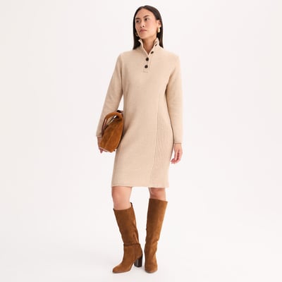 Robe pull à col montant, longueur genou ANNE WEYBURN