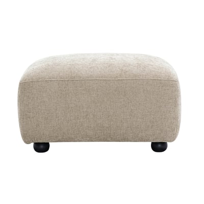 Pouf repose pieds en tissu effet velours texturé beige JOYA MILIBOO