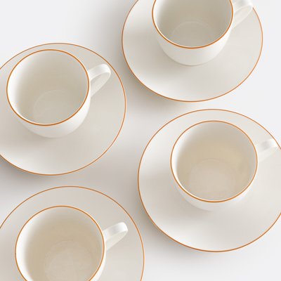 Lote de 4 tazas y platos para té de porcelana, Malo LA REDOUTE INTERIEURS