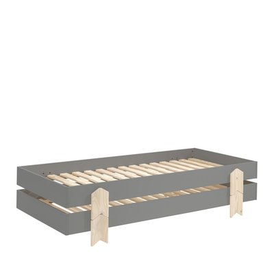 Lot de 2 lits enfants empilables en bois 90x200cm - COTINGA DRAWER