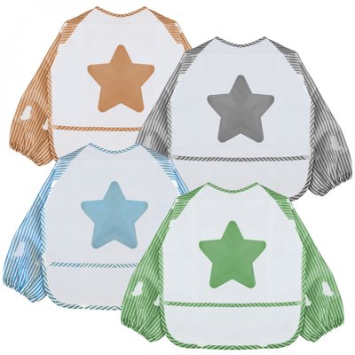 Lot de 4 bavoirs manches longues MONSIEUR BEBE
