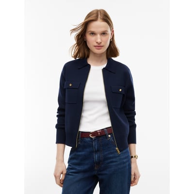 Cardigan con cerniera e collo a polo TOMMY HILFIGER