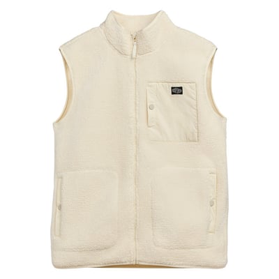Veste sans manches écrue unie zippée en sherpa avec un col montant TEDDY SMITH
