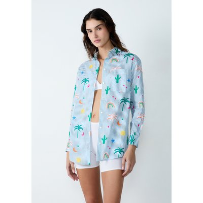Chemise de nuit en coton à rayures imprimée FABIO ETAM