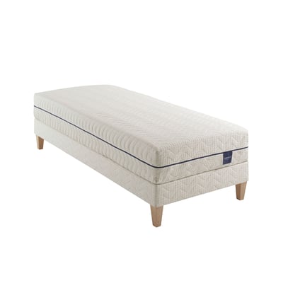 Ensemble matelas naturel ressorts et latex naturel, sommier et pieds Aube 600 SOMEO